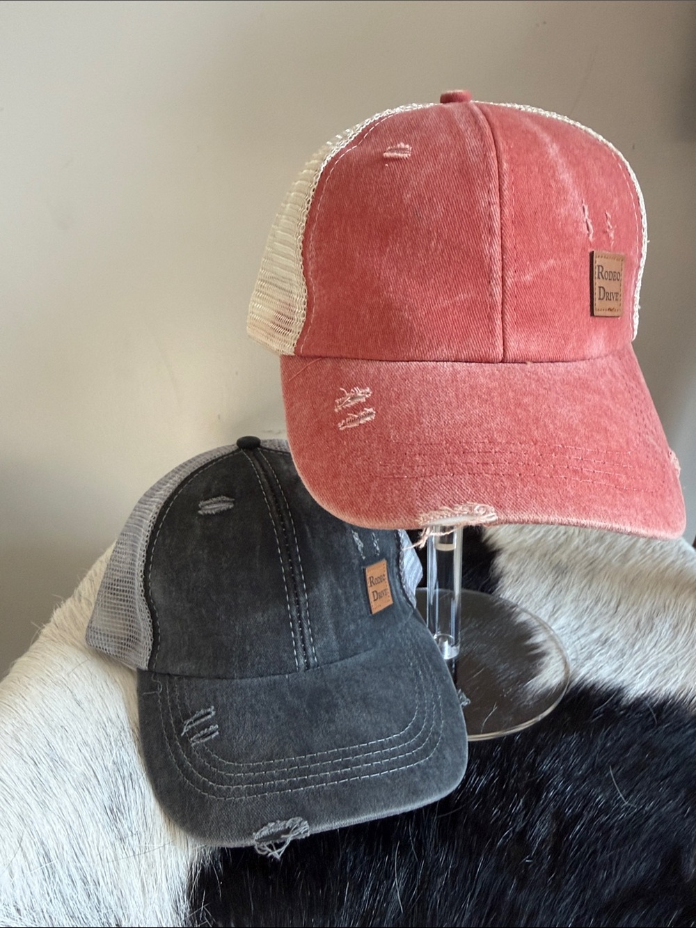 2 Hat Bundle - Rodeo Drive - Distressed Trucker Hats